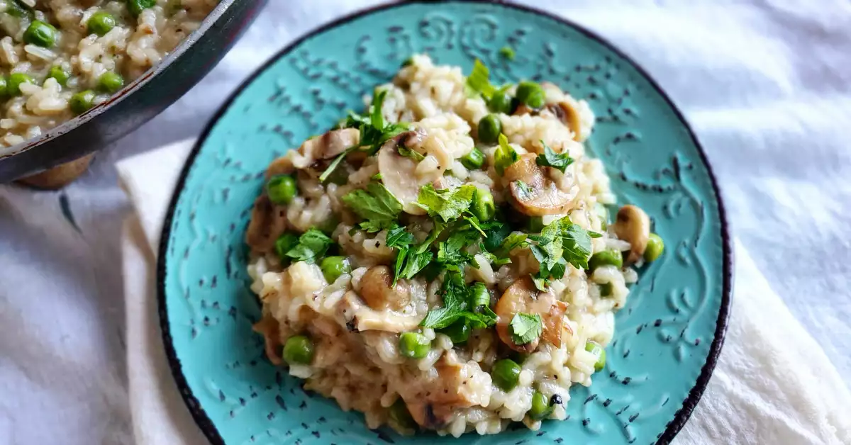 Risotto vegano de champiñones - Receta 