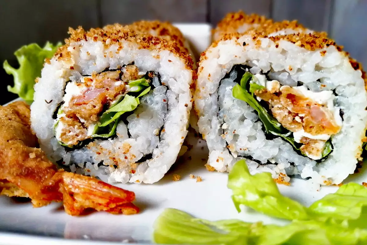 Sushi Crispy Roll con gambas rebozadas - Receta 