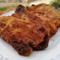 Pimientos rojos empanados con huevo y pan rallado