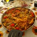 Paella valenciana con 3 tipos de carne