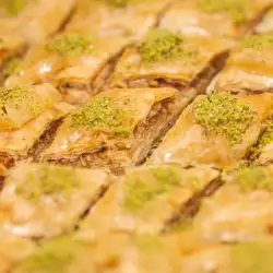 Baclava turco con pistachos