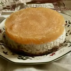 Tarta de queso con gelatina y cacao