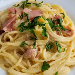Espaguetis Carbonara con aceite de oliva