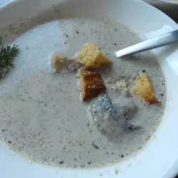 Sopa con champiñones sin carne