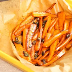 Zanahorias glaseadas con pipas de calabaza