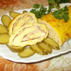 Rollito de patata con mozzarella y jamón york