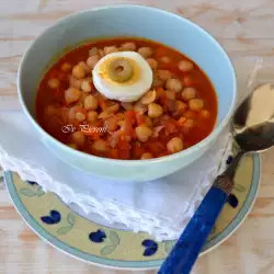 Sopa marroquí de tomates y garbanzos