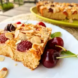 Tarta de chocolate blanco y cerezas