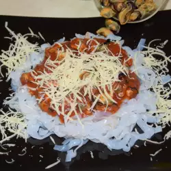 Espaguetis con mejillones sin carne