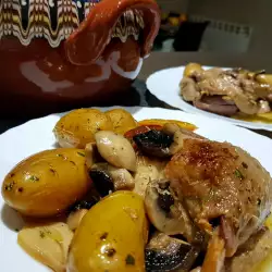 Pato con champiñones y patatas a la cazuela