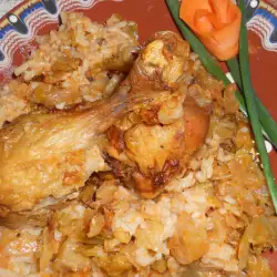 Patatas con arroz y zanahorias