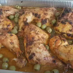 Pollo al horno con cebolla