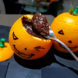 Crema de naranja y chocolate para Halloween