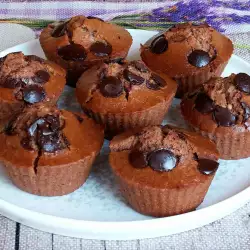 Muffins de cacao con chocolate