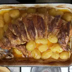Conejo relleno al horno con patatas