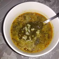 Sopa con hierbabuena sin carne