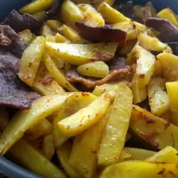 Ternera con patatas y aceite de oliva
