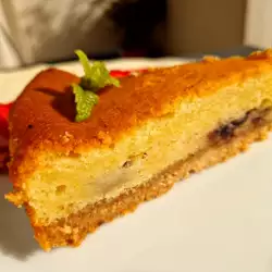 Tarta de requesón y arándanos con base de almendra