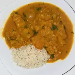 Curry vegano de lentejas y calabaza