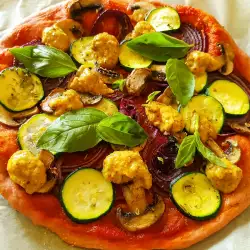 Piza vegana con masa de remolacha