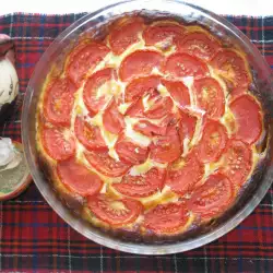 Cazuela de pimientos, requesón y tomates