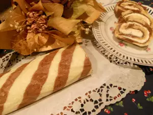 Brazo de gitano bicolor con relleno de mascarpone