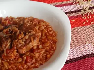 Cuello de cordero con pasta orzo al estilo griego