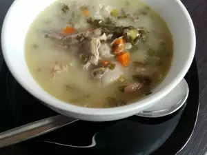 Sopa de cabeza, corazón y pulmón de cordero