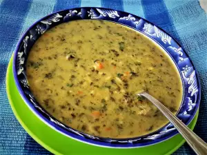 Sopa de acedera con cordero