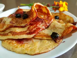 Tortitas de plátano con arándanos