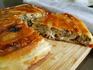 Pastel salado con berenjenas (en sartén)