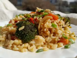 Arroz vaporizado con verduras