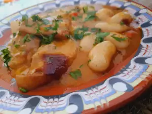 Alubias blancas al horno con panceta de cerdo