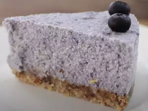 Tarta de queso y arándanos vegana