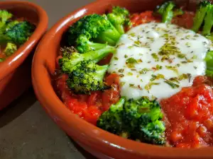 Brócoli con salsa de tomate y mozzarella