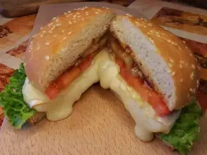 Hamburguesa vegetariana con Camembert