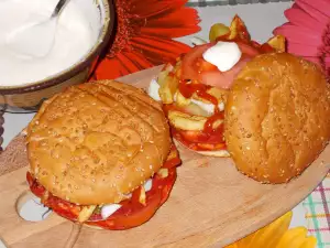 Hamburguesas caceras con chorizo