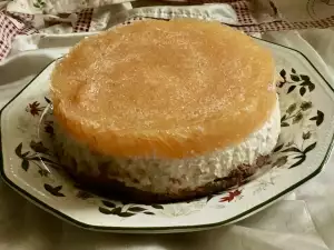 Tarta de yogur con gelatina de melón