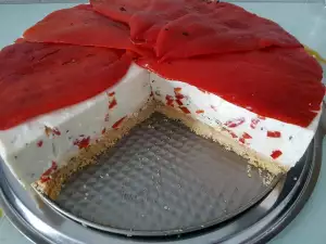 Tarta de queso salada con mascarpone y pimientos rojos