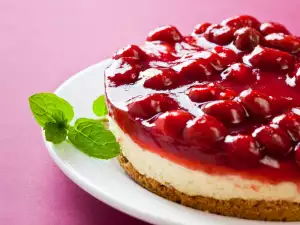 Tarta fría de queso con mermelada