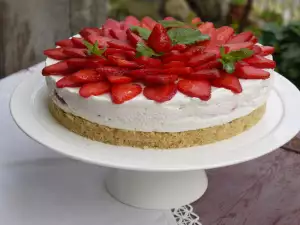 Cheesecake de queso crema y fresas