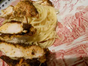 Pechuga de pollo cajun con pasta linguine