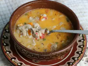 Sopa de cordero con menudicos y arroz