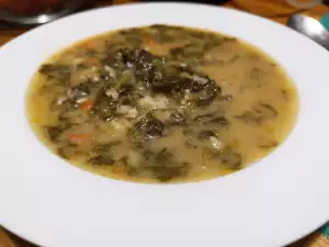 Sopa de espinacas frescas