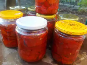 Pimientos rojos en conserva para el invierno