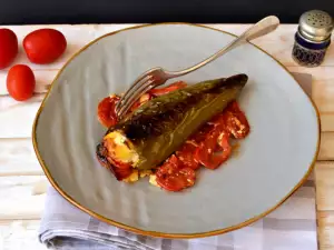 Pimientos con requesón al horno