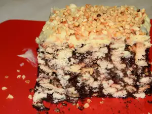 Una rica tarta de galletas con nueces y chocolate