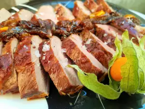 Magret de pato con salsa de physalis y miel