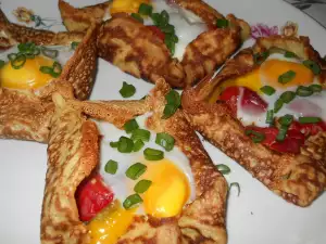 Crepes rellenos de huevo