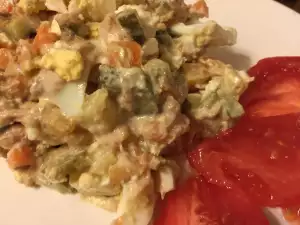 Ensaladilla de huevo, atún y mayonesa